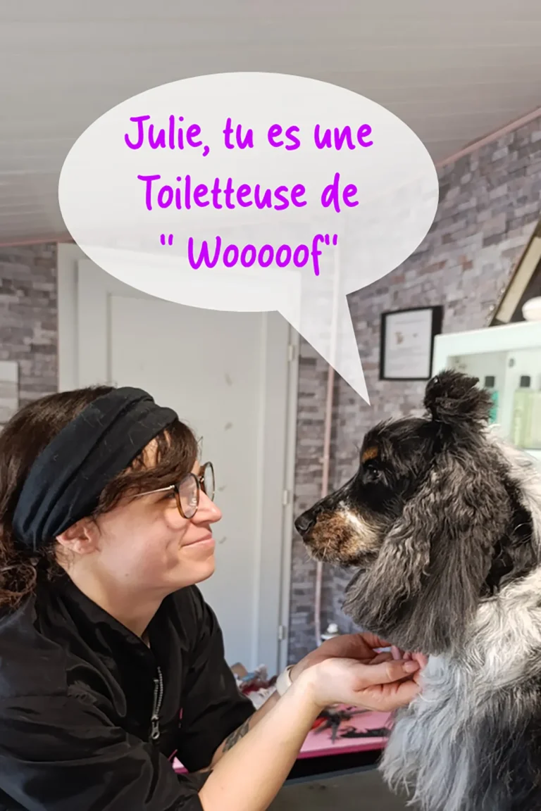 Julie Souchal toiletteuse professionnelle certifiée à Saint-Maximin-la-Sainte-Baume - salon DoggyCool